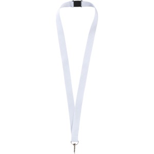 Lago lanyard with break-away closure, White (Lanyard, armband, badge holder)