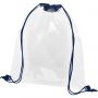 Lancaster transparent drawstring backpack, Navy, Transparent clear