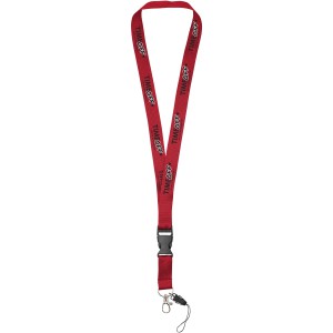 Sagan phone holder lanyard with detachable buckle, Red (Lanyard, armband, badge holder)