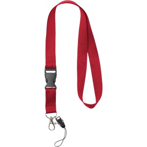 Sagan phone holder lanyard with detachable buckle, Red (Lanyard, armband, badge holder)