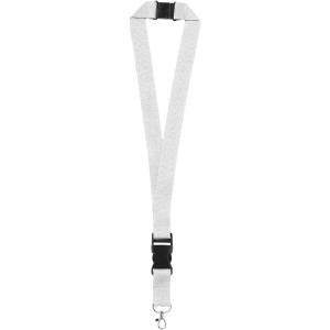 Yogi lanyard with detachable buckle, White (Lanyard, armband, badge holder)
