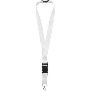 Yogi lanyard with detachable buckle, White (Lanyard, armband, badge holder)