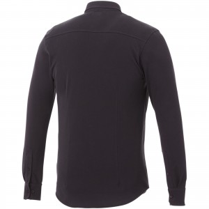 Bigelow long sleeve men's pique shirt, Storm Grey (Long-sleeved shirt)
