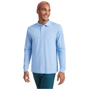 Estrella long sleeve men's polo, Navy Blue (Long-sleeved shirt)