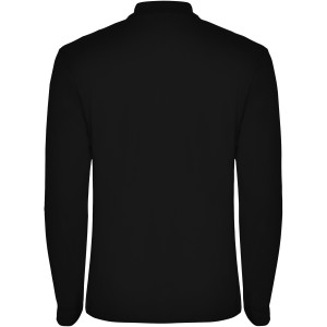 Estrella long sleeve men's polo, Solid black (Long-sleeved shirt)