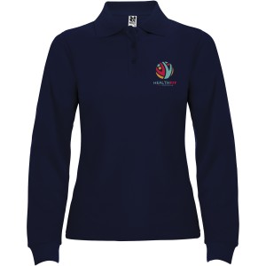 Estrella long sleeve women's polo, Navy Blue (Long-sleeved shirt)