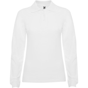 Estrella long sleeve women's polo, White (Long-sleeved shirt)