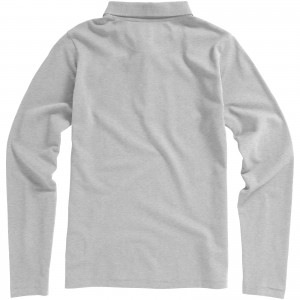Oakville long sleeve women's polo, Grey melange (Long-sleeved shirt)