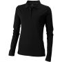 Oakville long sleeve women's polo, solid black