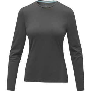Ponoka long sleeve women's GOTS organic t-shirt, Storm grey (Long-sleeved shirt)