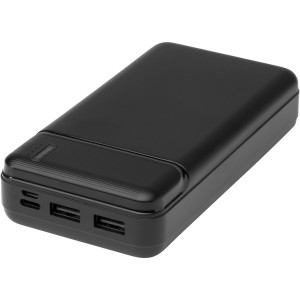 Loop 20.000 mAh recycled plastic power bank, Solid black (Powerbanks)