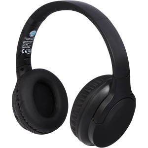 Loop recycled plastic Bluetooth<sup>®</sup> headphones, Solid black