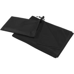 Lucas RPET sport towel 50x100 cm, Solid black (Towels)