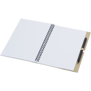 Luciano Eco wire notebook with pencil - medium, Natural (Notebooks)