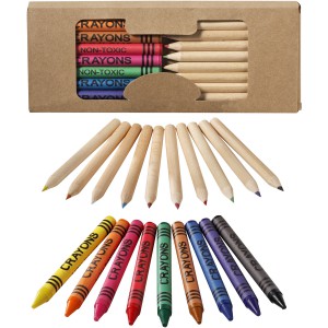 Lucky 19-piece coloured pencil and crayon set, Natural (Drawing set)