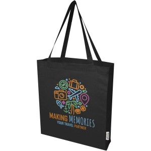 Madras 140 g/m2 GRS recycled cotton gusset tote bag, Solid b (Shopping bags)