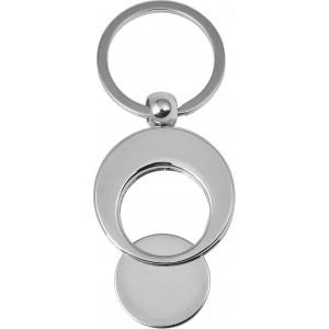 Metal 2-in-1 key holder Christie, silver (Keychains)