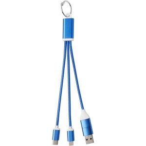 Metal 4-in-1 recycled aluminium charging cable with keychain (Eletronics cables, adapters)