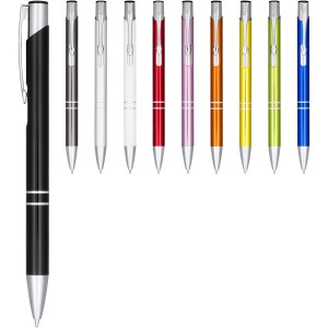 Moneta anodized aluminium click ballpoint pen- Black Ink, Bl (Metallic pen)