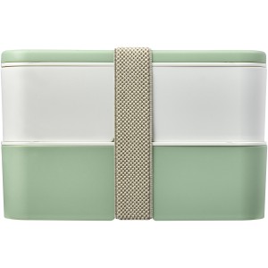 MIYO Renew double layer lunch box, Ivory white, Seaglass gre (Plastic kitchen equipments)