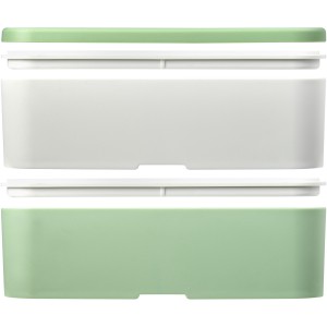 MIYO Renew double layer lunch box, Ivory white, Seaglass gre (Plastic kitchen equipments)