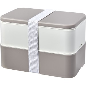 MIYO Renew double layer lunch box, Pebble grey, Ivory white (Plastic kitchen equipments)