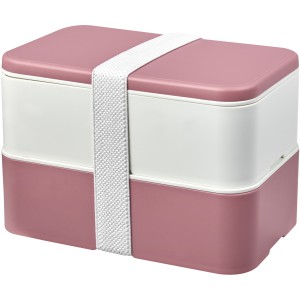 MIYO Renew double layer lunch box, Pink, Ivory white (Plastic kitchen equipments)