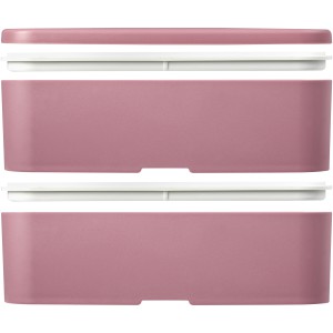 MIYO Renew double layer lunch box, Pink, Pink, White (Plastic kitchen equipments)