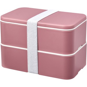 MIYO Renew double layer lunch box, Pink, Pink, White (Plastic kitchen equipments)