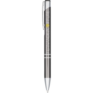 Moneta anodized aluminium click ballpoint pen- Black Ink, Gr (Metallic pen)