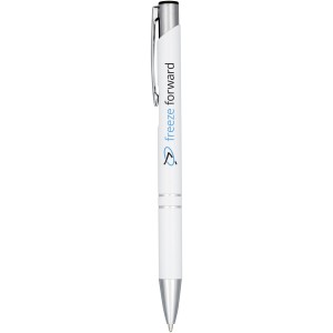 Moneta anodized aluminium click ballpoint pen- Black Ink, Wh (Metallic pen)