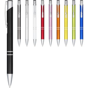 Moneta anodized aluminium click ballpoint pen, Lime (Metallic pen)