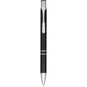 Moneta anodized aluminium click ballpoint pen, solid black (Metallic pen)