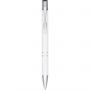 Moneta anodized aluminium click ballpoint pen, White