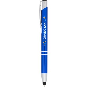 Moneta anodized aluminium click stylus ballpoint pen, Royal blue (Metallic pen)