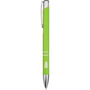 Moneta recycled aluminium ballpoint pen (blue ink), Lime (Metallic pen)