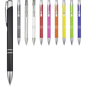 Moneta recycled aluminium ballpoint pen (blue ink), Lime (Metallic pen)