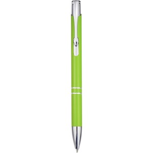 Moneta recycled aluminium ballpoint pen (blue ink), Lime (Metallic pen)