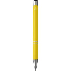 Moneta recycled aluminium ballpoint pen (blue ink), Yellow (Metallic pen)