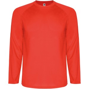 Montecarlo long sleeve kids sports t-shirt, Red (T-shirt, mixed fiber, synthetic)