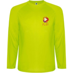 Montecarlo long sleeve men's sports t-shirt, Fluor Yellow (T-shirt, mixed fiber, synthetic)