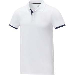 Morgan short sleeve men?s duotone polo, White (Polo shirt, 90-100% cotton)