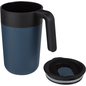 Nordia 400 ml double-wall recycled mug, Dark blue (Mugs)
