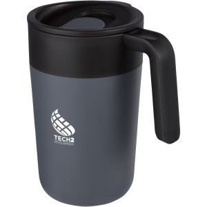 Nordia 400 ml double-wall recycled mug, Grey (Mugs)