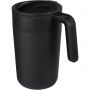 Nordia 400 ml double-wall recycled mug, Solid black
