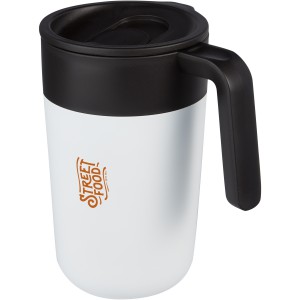 Nordia 400 ml double-wall recycled mug, White (Mugs)