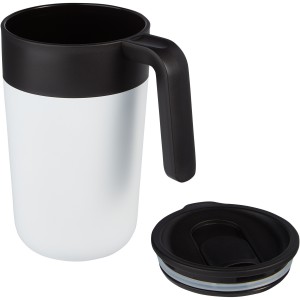 Nordia 400 ml double-wall recycled mug, White (Mugs)