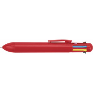 Eight colour plastic ballpen., red (Multi-colored, multi-functional pen)