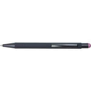 Rubberized ballpen, pink (Multi-colored, multi-functional pen)