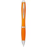 Nash ballpoint pen with coloured barrel and grip, Orange (10707806)